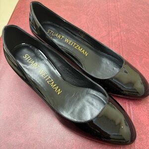 Stuart Weitzman Glossy Black Flats